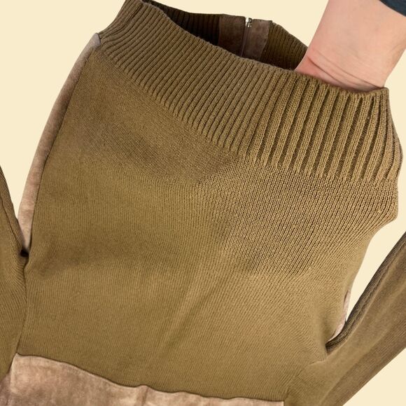 1970s XL leather jacket by Northgate, vintage knit & leather zip up mens jacket - Picture 9 of 9